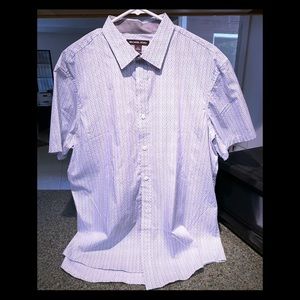 White and Blue button up short sleeve